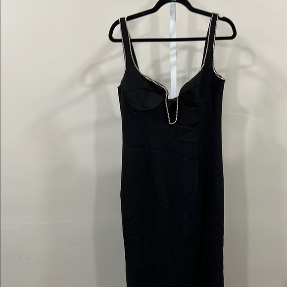 Bardot Brooklyn Diamonte Midi Dress In Black - Picture 6 of 13